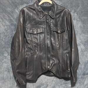 Harley-Davidson Women's XL Leather Jacket Biker Motorcycle Brown Embroidered